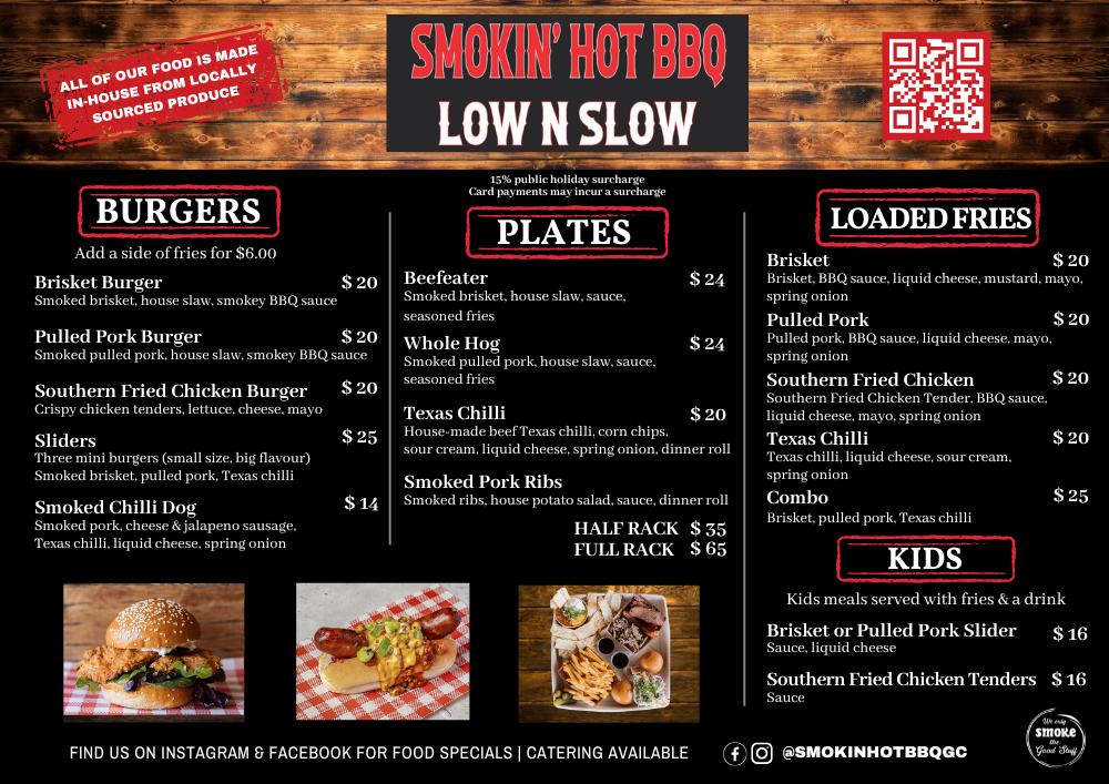 Menus - Smokin Hot BBQ